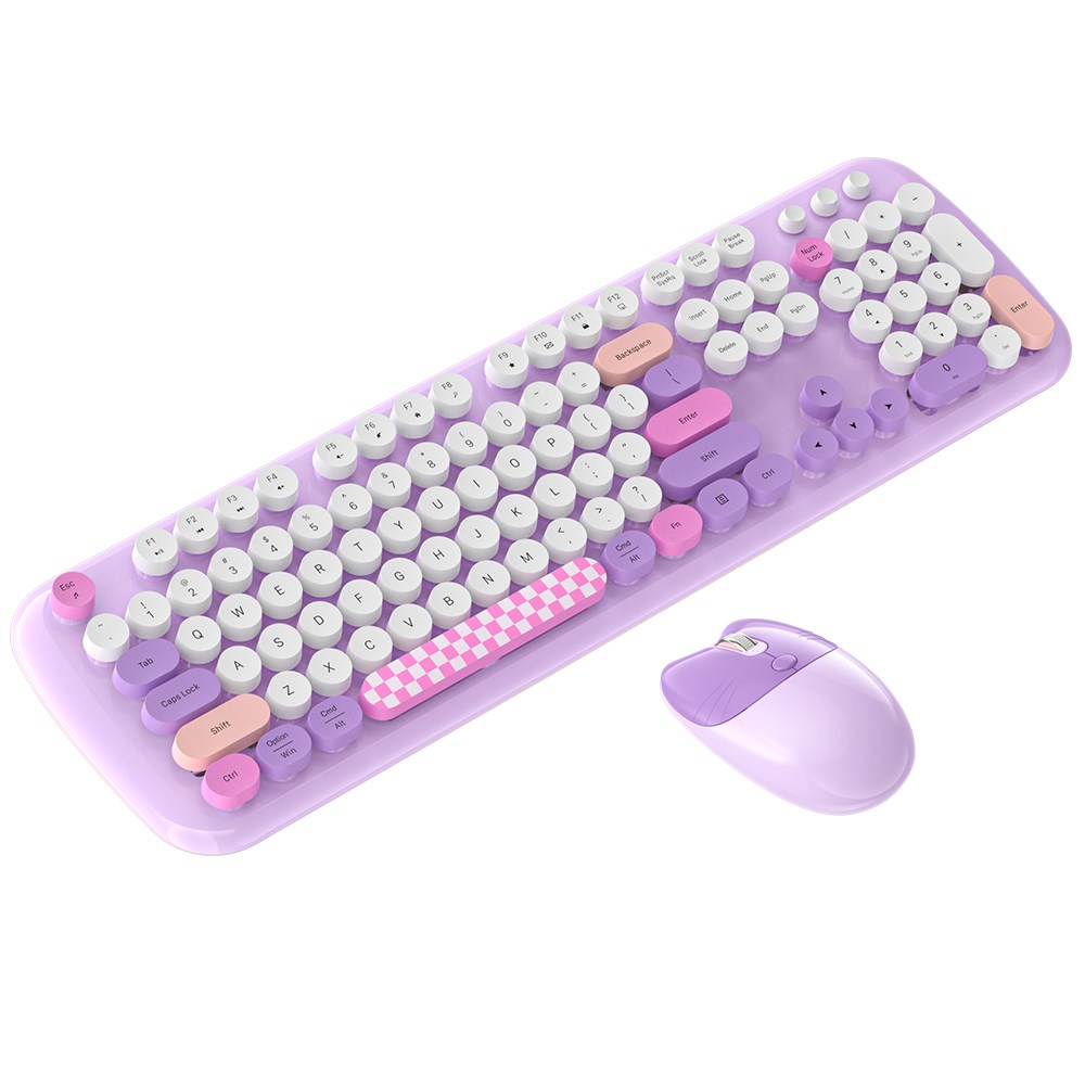 hoco. 저소음 무선 키보드 마우스 귀여운 2.4G HOCO 키보드 마우스 세트, 퍼플, zero, 일반형 45,000원