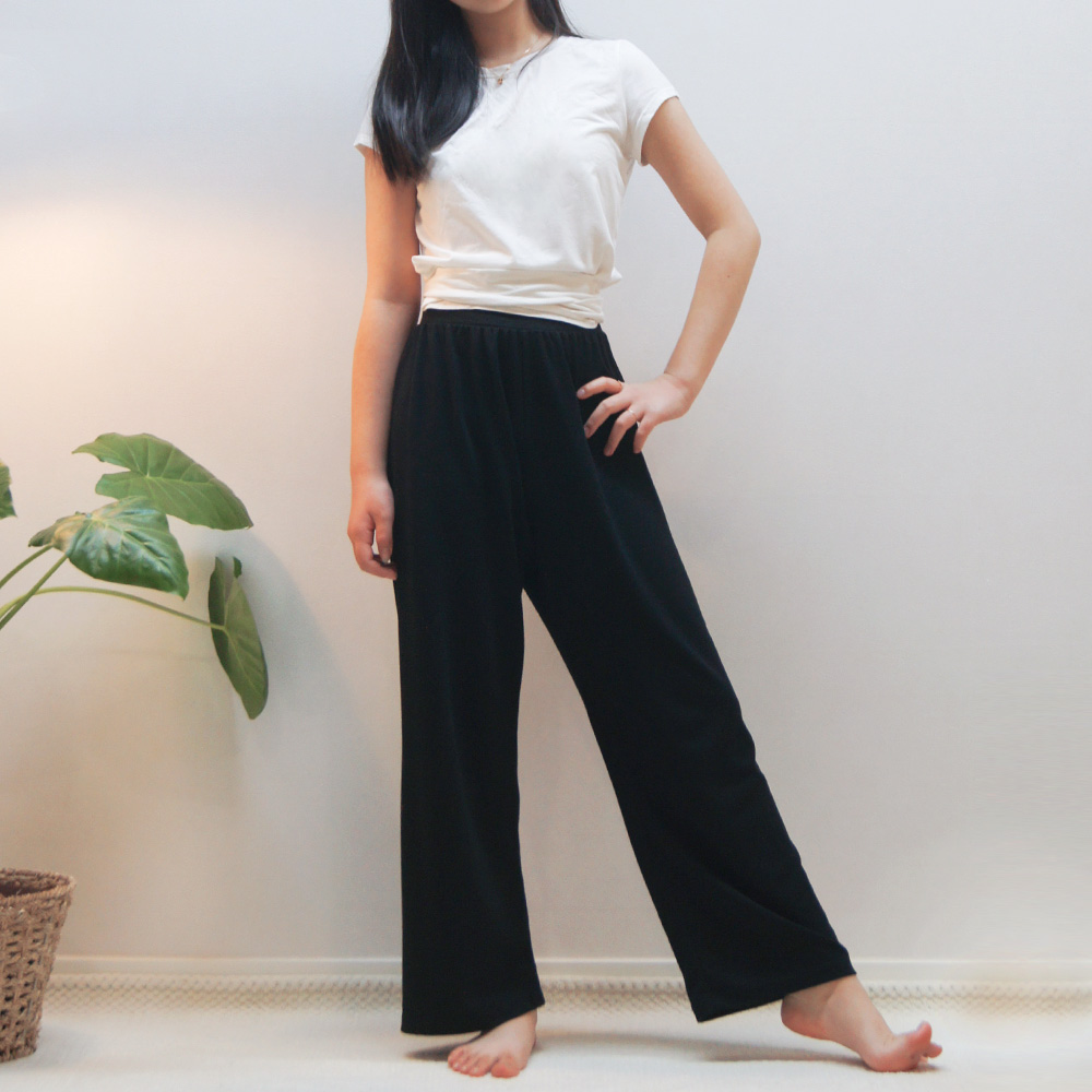 버니덴 파워핏 웜 키즈 주니어 기모 와이드팬츠 블랙 초등학생 기모통바지 기모요가바지 12,900원