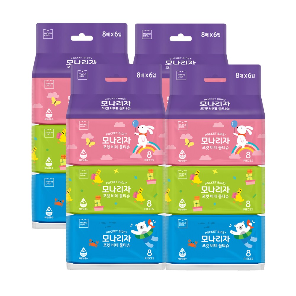 모나리자 휴대용 포켓 비데 물티슈, 4개, 6개입 8,650원