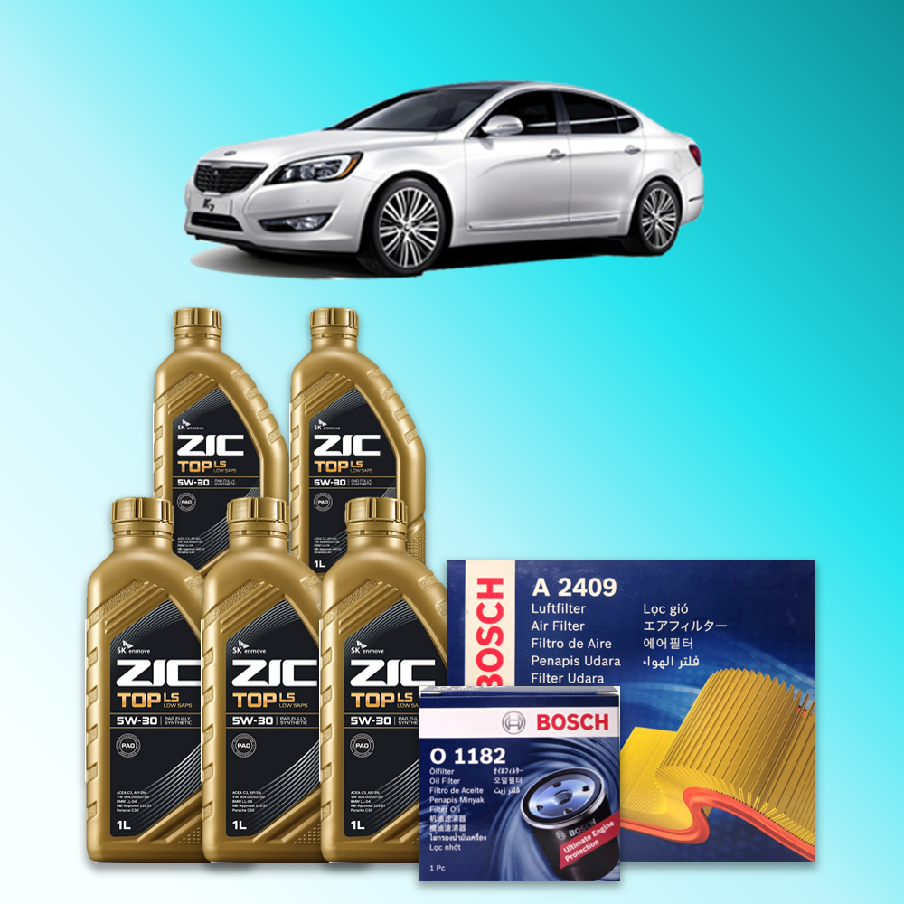K7 (VG) 2.7 가솔린 엔진오일세트 SK 지크 탑 LS 5W30 (ZIC TOP LS) 80,900원