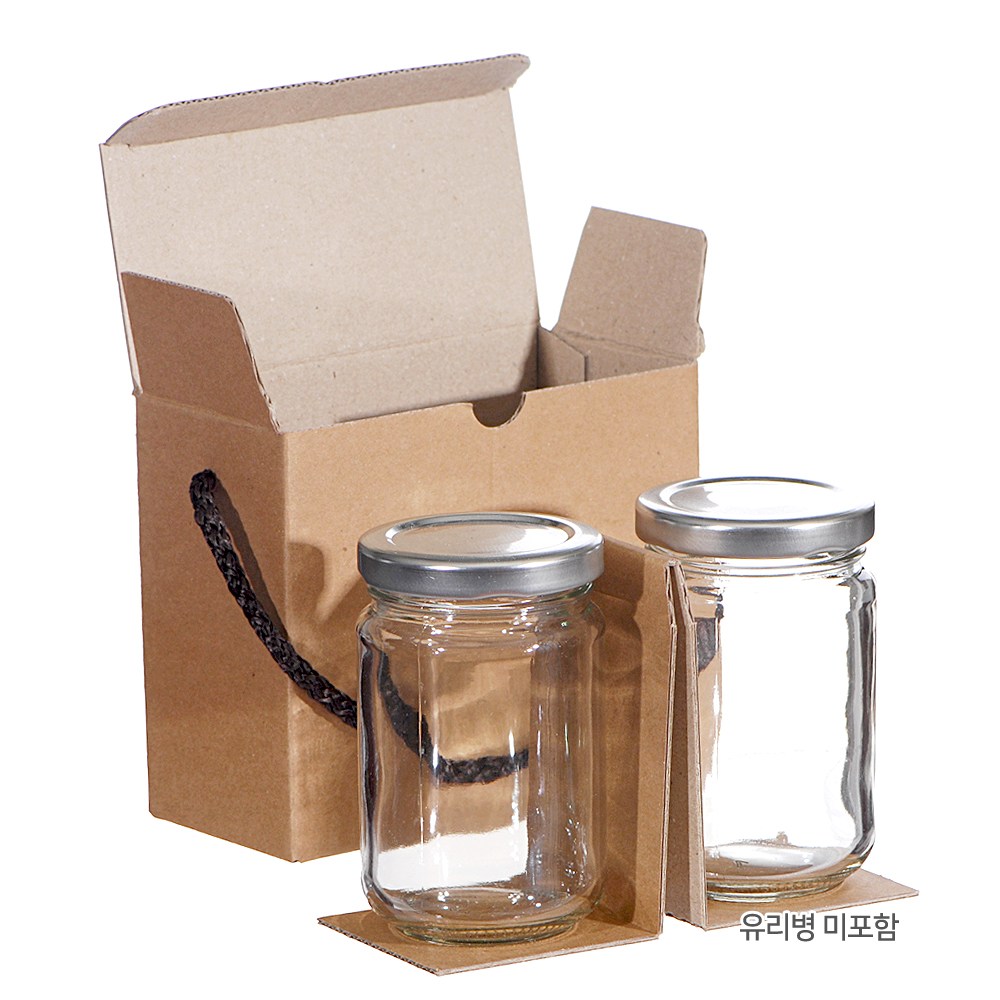 담은 소형쨈박스 2본입 유리병박스 선물박스 포장 50개 37,000원