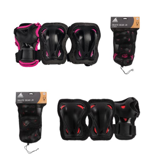 롤러블레이드 SKATE GEAR 3 PACK 아동용 보호대 인라인 킥보드 자전거, 1개, 블랙/핑크 45,000원