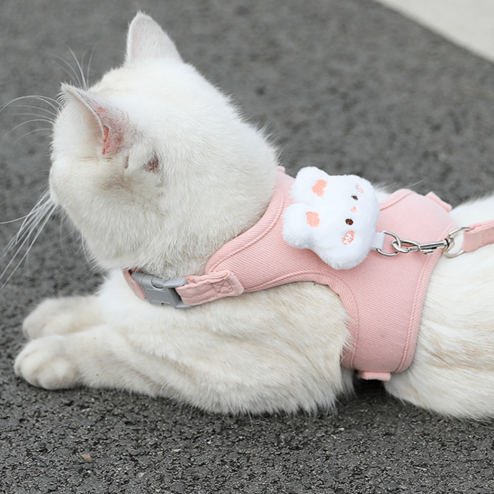 고양위들 하네스 리드줄 세트 고양이, 1개, 분홍 10,200원
