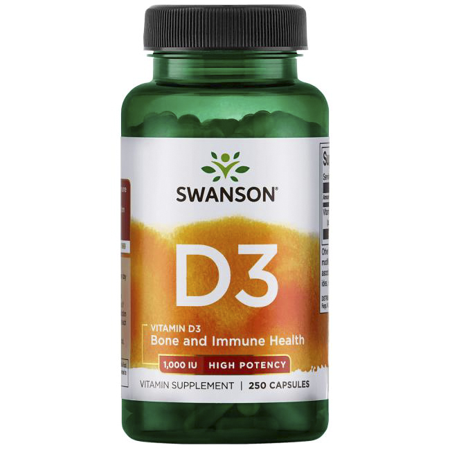 스완슨 비타민 D-3 1000 IU 캡슐, 1개, 250정 14,630원