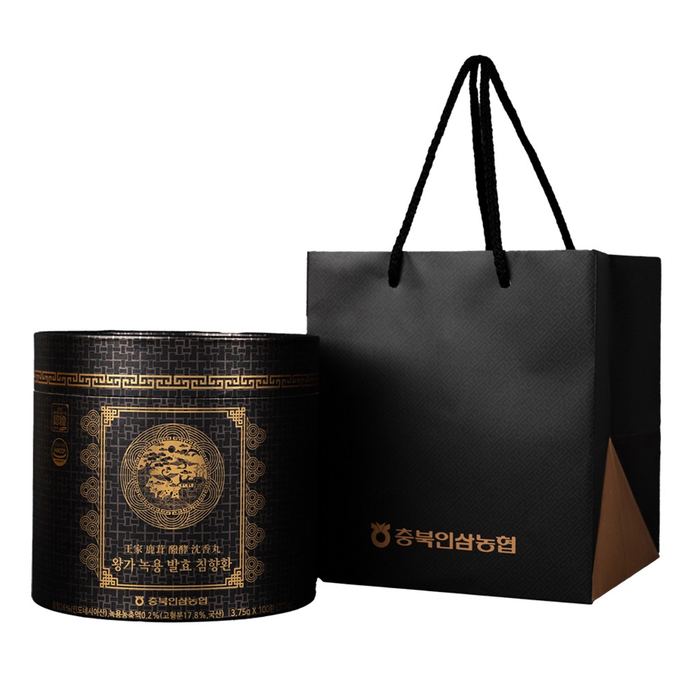 농협 왕가 녹용 발효 침향환 고함량 26% 명절 부모님 추석 선물세트 100환 + 전용쇼핑백, 375g, 1개 59,000원
