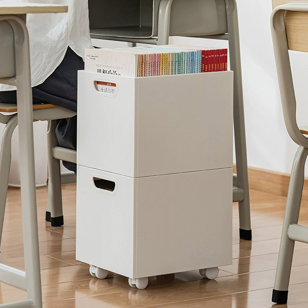 HK.sell 슝슝 바퀴 수납박스 (박스2+바퀴4 1set), 크림, 1개 23,800원