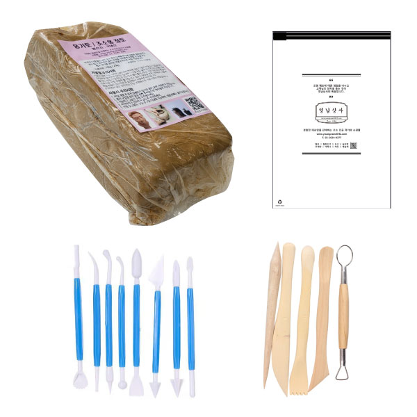 찰흙 4kg+점토도구 13종+보관용 지퍼백 15,580원