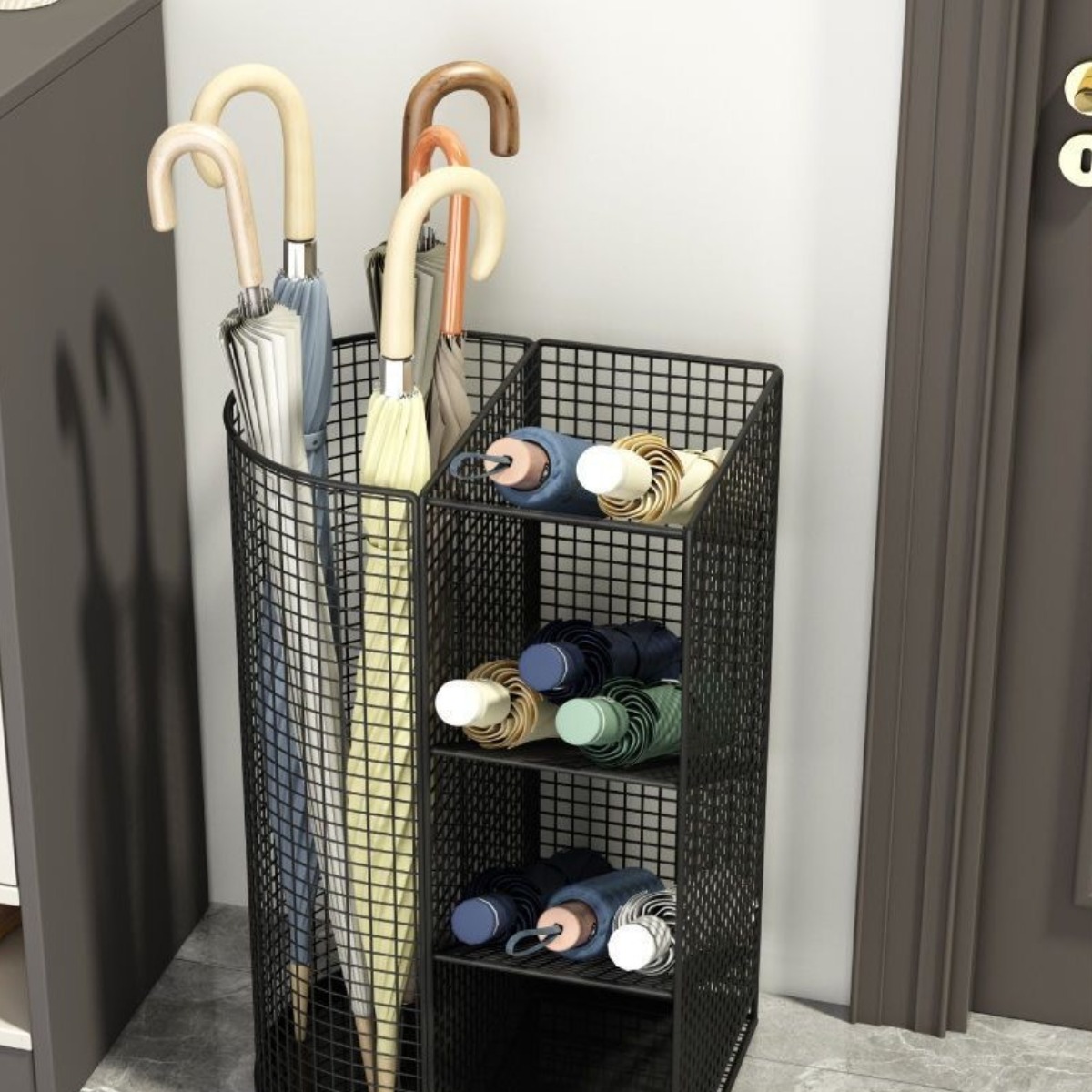 다있어유대용량 카페 인테리어 우산스탠드 거치대  철제  병원 학원용 우산정리함  메쉬 타입 34,900원