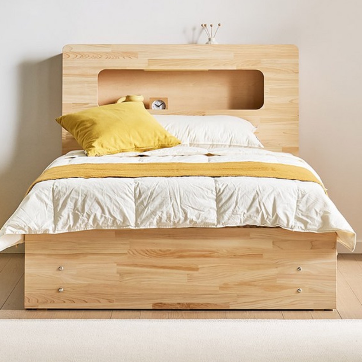 보루네오 코지 3서랍 편백나무침대 원목 수납헤드 슈퍼싱글 본넬매트리스 540,000원