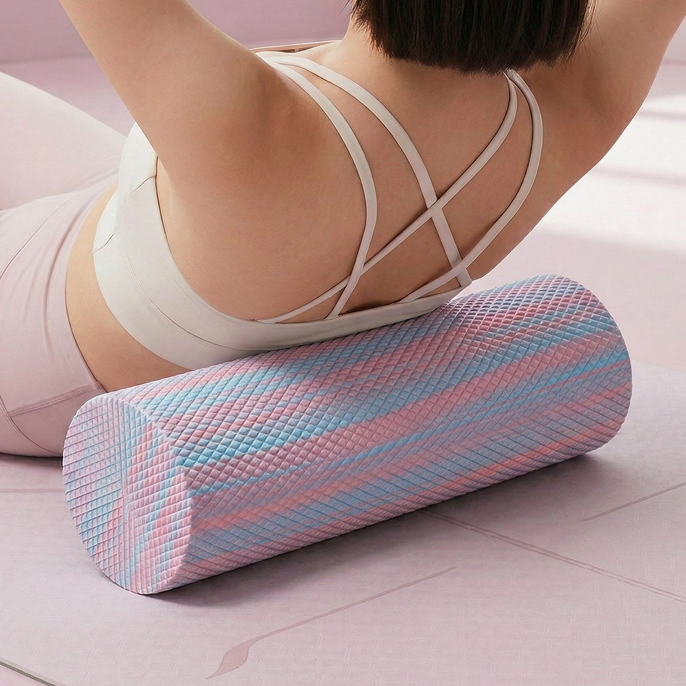 EVA 폼롤러 필라테스 요가 종아리 목 스트레칭 마사지, 1개, 핑크블루 14,800원