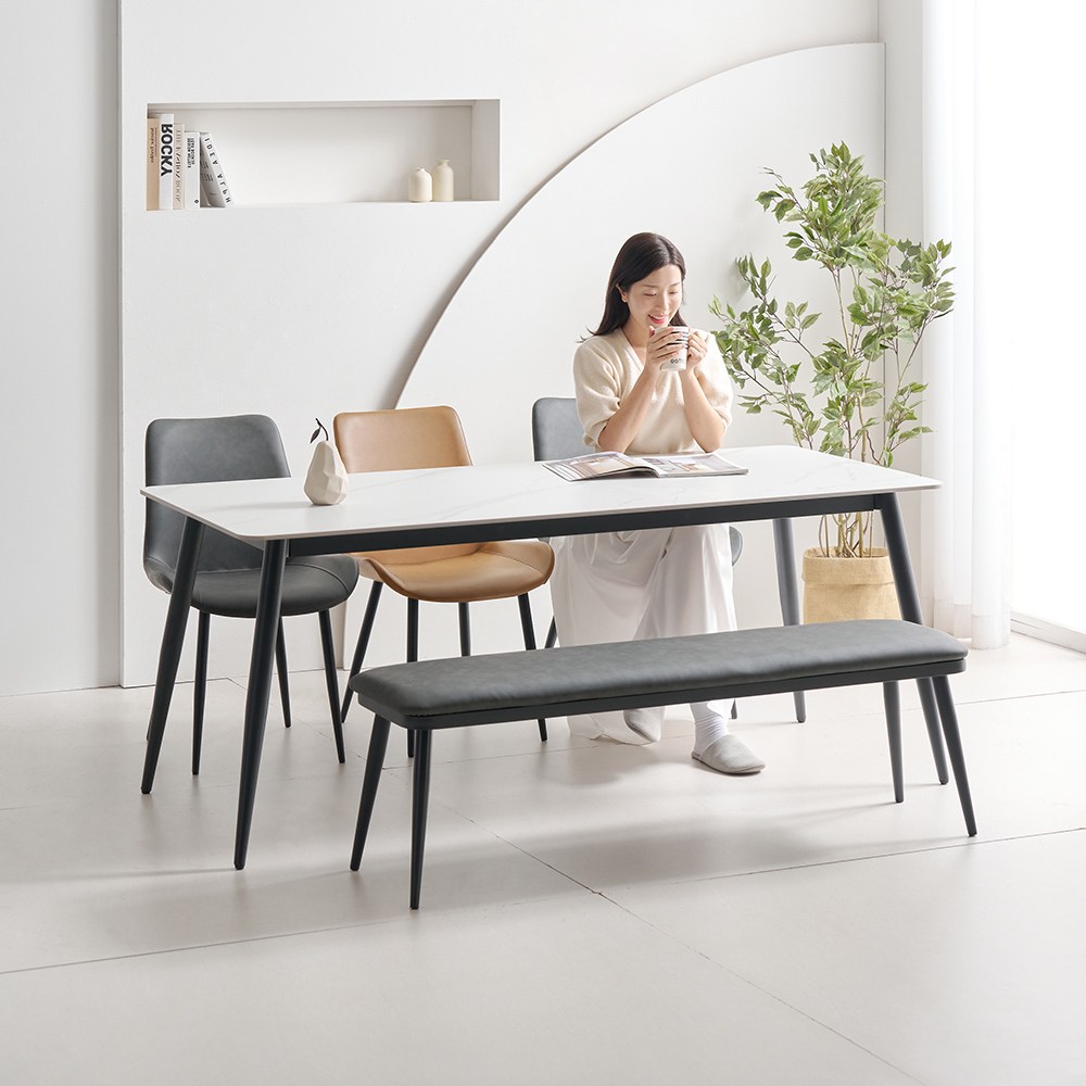 라로퍼니처 클래시 1800 포세린 통 세라믹 6인 식탁 세트 262,000원