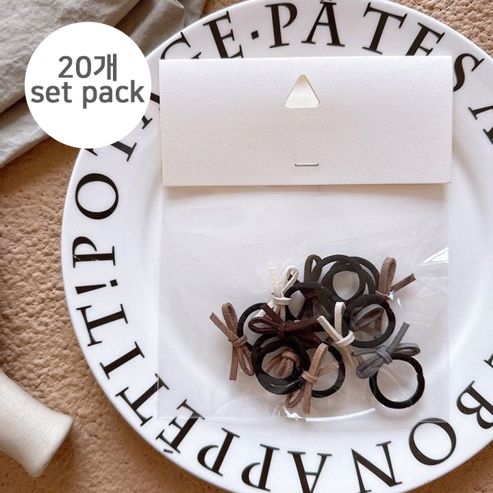 보니타콜렉티드 [20개 세트팩 ]유아동 양갈래 리본 머리끈 세트 20종세트 여아 스웨이드 리본 머리끈 11,900원