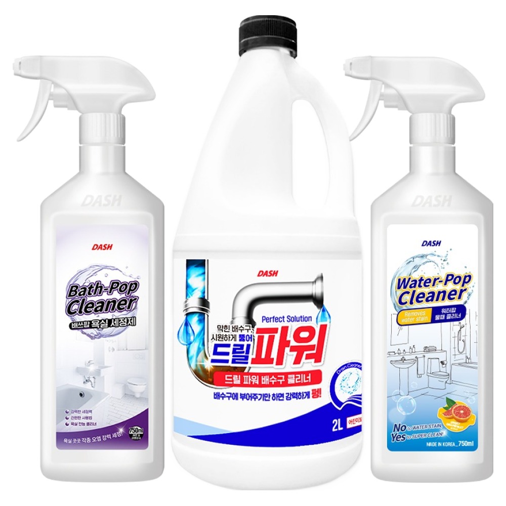 DASH 욕실 청소 배수관 클리너 + 물때 제거제 + 욕실 세정제 세트, 3.5L, 1세트 25,380원