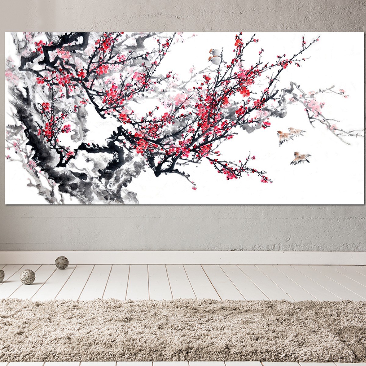 갤러리츠 수묵화 풍요로운 화조도 애정운 생기 그림 거실 안방 풍수 인테리어 집들이선물, 1개 66,150원