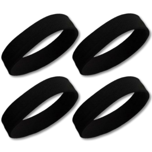 애틱트 고탄력 스포츠 러닝 땀 흡수 흘림방지 헤어밴드, 블랙, 4개 5,900원