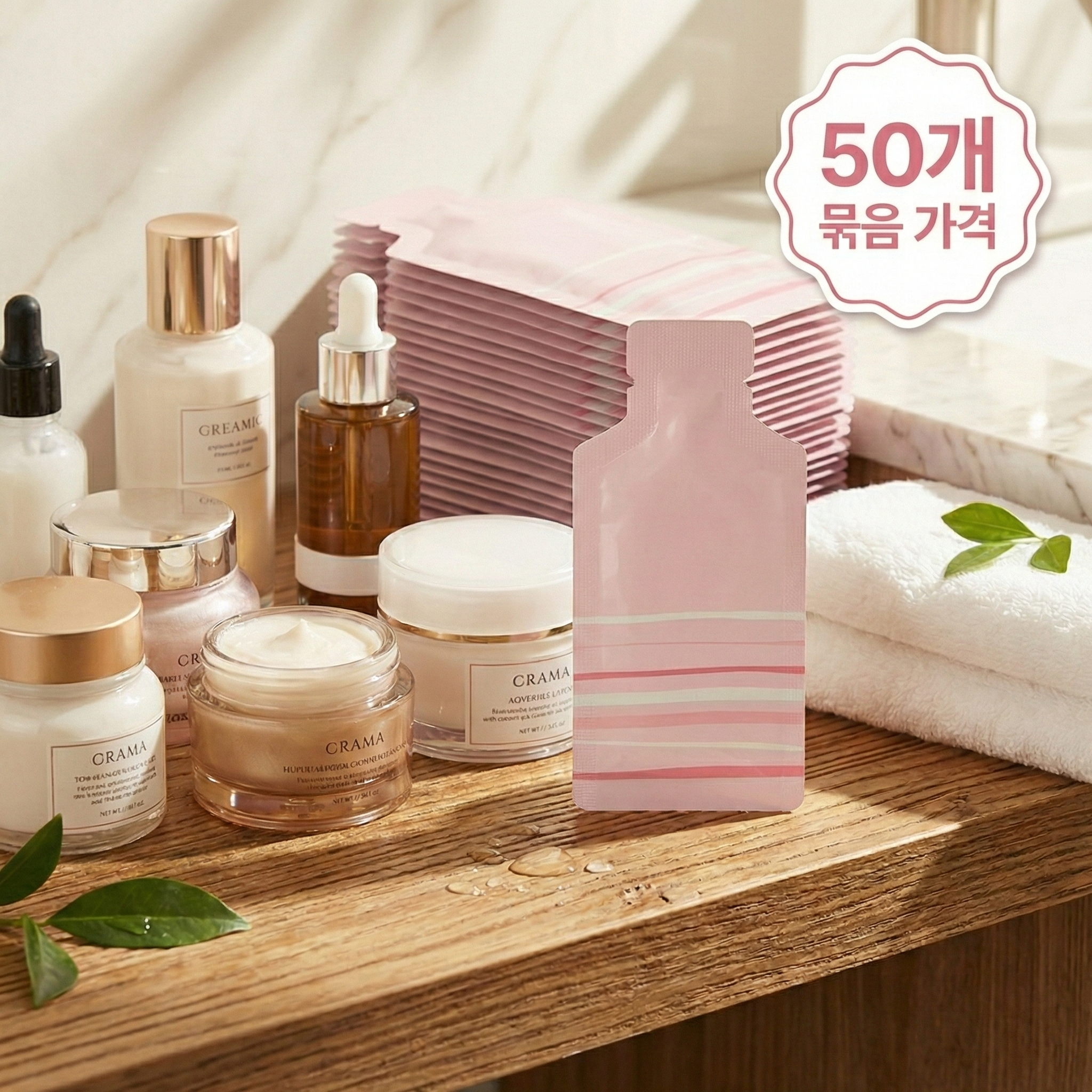 위생적인 일회용 여행용 소분용기 화장품 공병세트, 50개, 핑크 9,900원