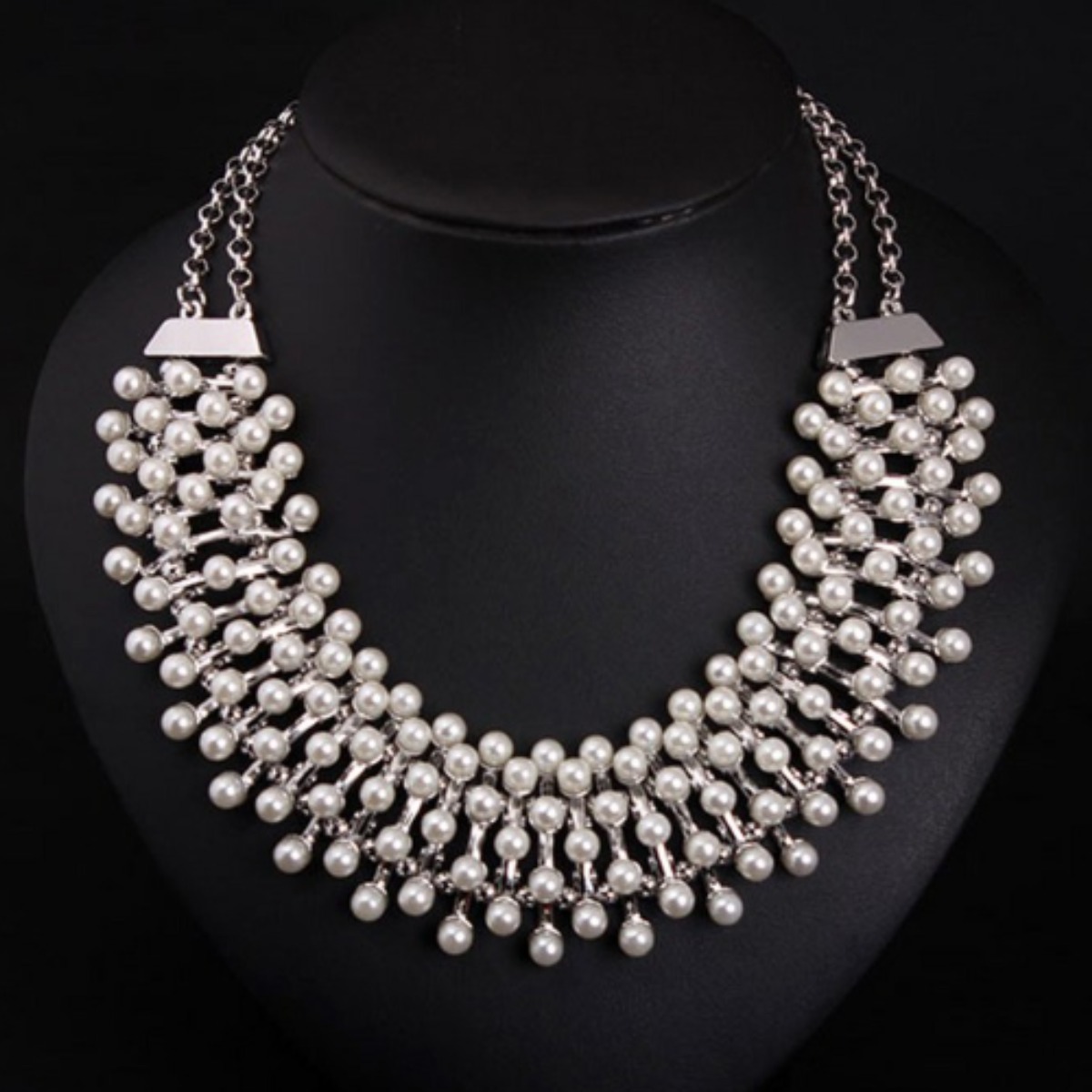 루바들 NP732 여자 진주 레이어드 체인 볼드 패션 목걸이 28,900원