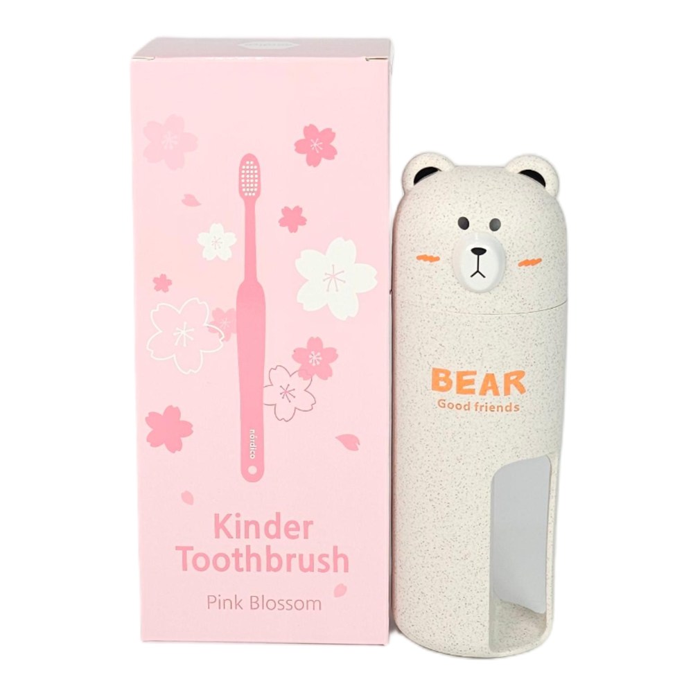 베베비치 유아용 곰돌이 칫솔 양치컵 세트 유치원 어린이집, 1세트 18,000원