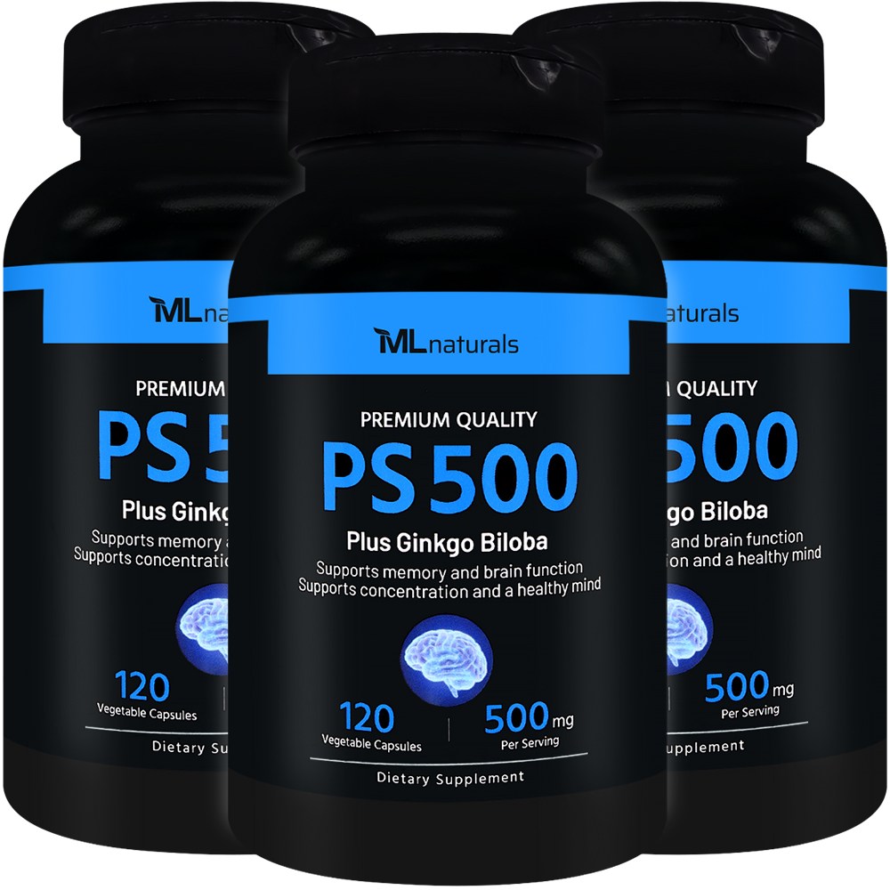 [미국빠른직구] 신제품 마이라이프 내추럴스 PS 500 (포스파티딜세린 500mg + 징코 빌로바), 3개, 120정 107,900원