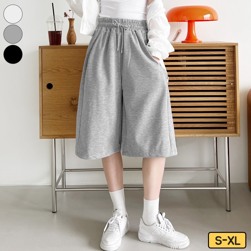 여리진 여성용 숏/롱기장 밴딩 5부 버뮤다 팬츠 바지 절개 밑단 스트링 트레이닝 반바지 빅사이즈까지, 현재가 17,800원