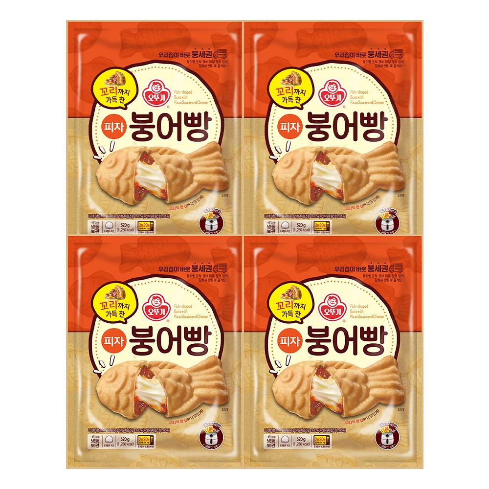 오뚜기 꼬리까지 가득 찬 피자붕어빵 520g 4개, 4개, 520g 31,500원