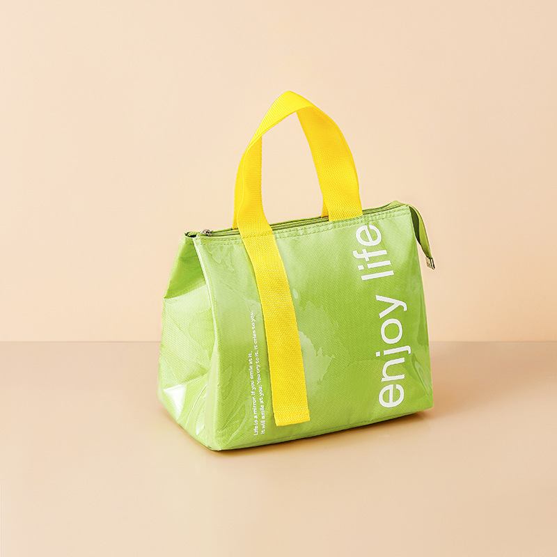 핸들 보온 가방 도시락 가방 보냉 겸용(도시락 용기 미포함) 신형 PU 방수 두께 강화 도시락 가방 심플 무지 색상 학생 직장인용 데일리 도시락 보온 가방, 1개, 초록색 7,800원