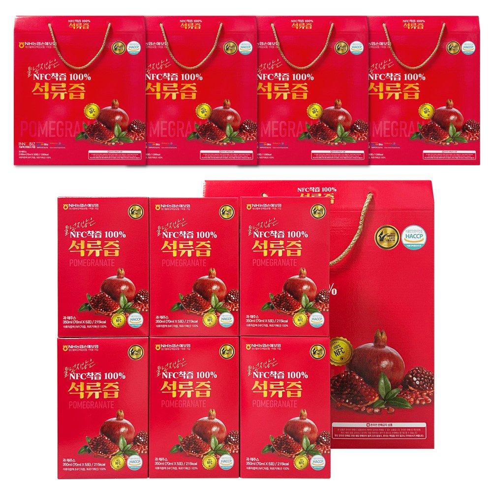 더존건강 NFC 착즙 100% 석류즙 석류착즙액, 5개, 2.1L 75,000원