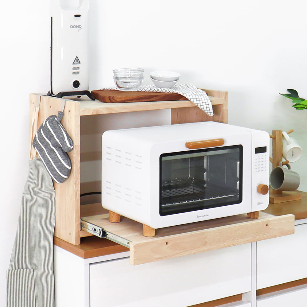 렌지대수납장 오븐렌지대 밥통수납장 원목 주방서랍장 2단 에어프라이어선반 59,900원