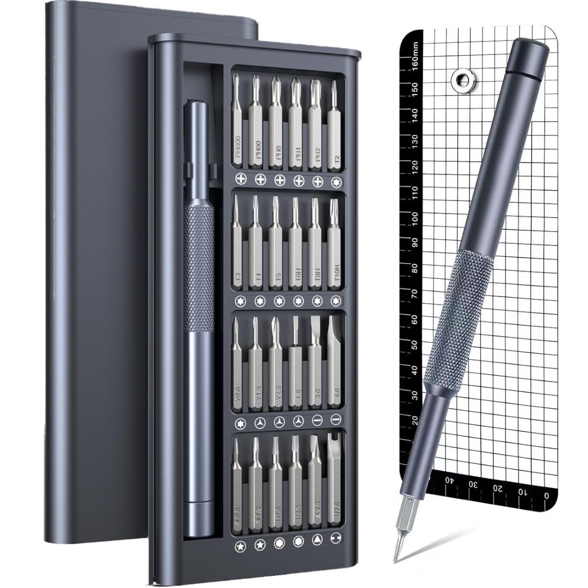 KUMO 25in1 정밀 드라이버 세트 마그네틱 스마트폰 아이폰 노트북 전자기기 수리 공구 키트 휴대용 케이스 미니 다용도, 1개 7,600원