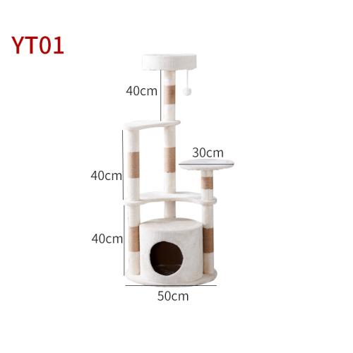 고양이 스크래쳐 다단계 봉제 콘도 대형 나무 긁는 기둥이 있는 키 큰 타워 보드 실내 고양이를 위한 농어 동굴 56,090원