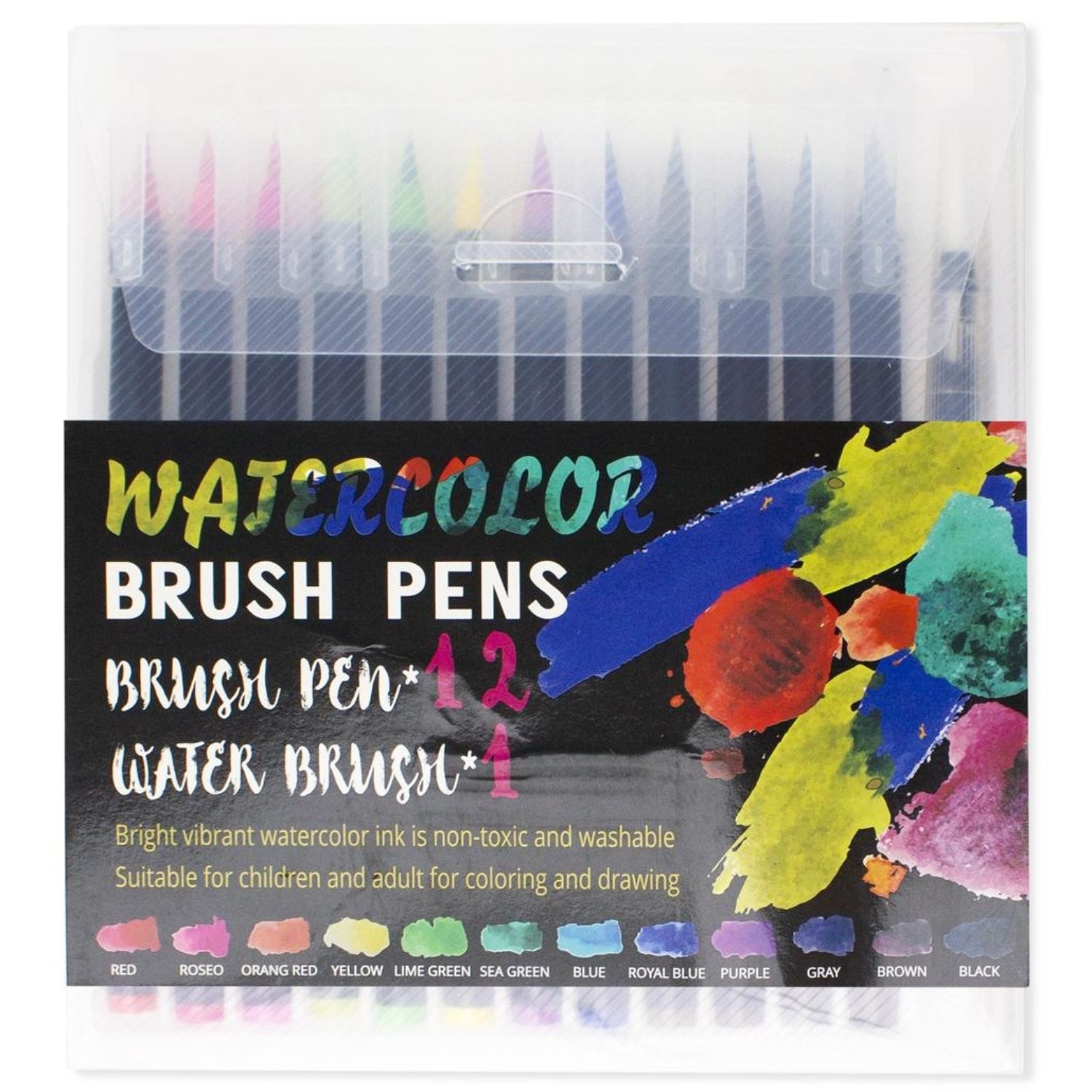 [밥조교] 캘리그라피펜 수성 컬러 브러쉬펜 12색, 1개 10,600원