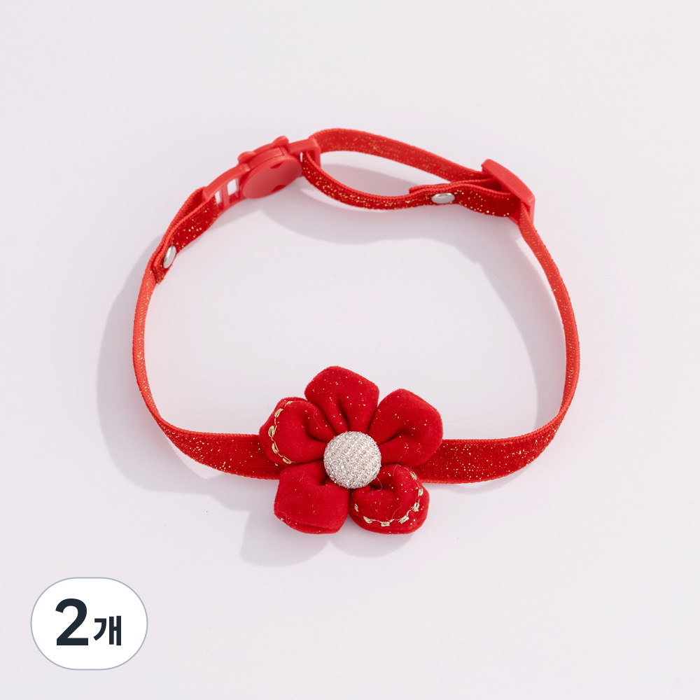 데일리테일 고양이 목걸이 장식 강아지 겸용, 2개, 스티치 플라워 11,790원