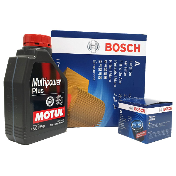 보쉬 엔진오일 세트 더뉴그랜져 IG 2.4 하이브리드 가솔린 합성유 모튤 멀티파워플러스 5W30 5L+보쉬 오일필터 O1182+에어크리너 A2658, 멀티파워플러스 5W30 5L+O1182+A2658, 5w30, 1개 58,580원