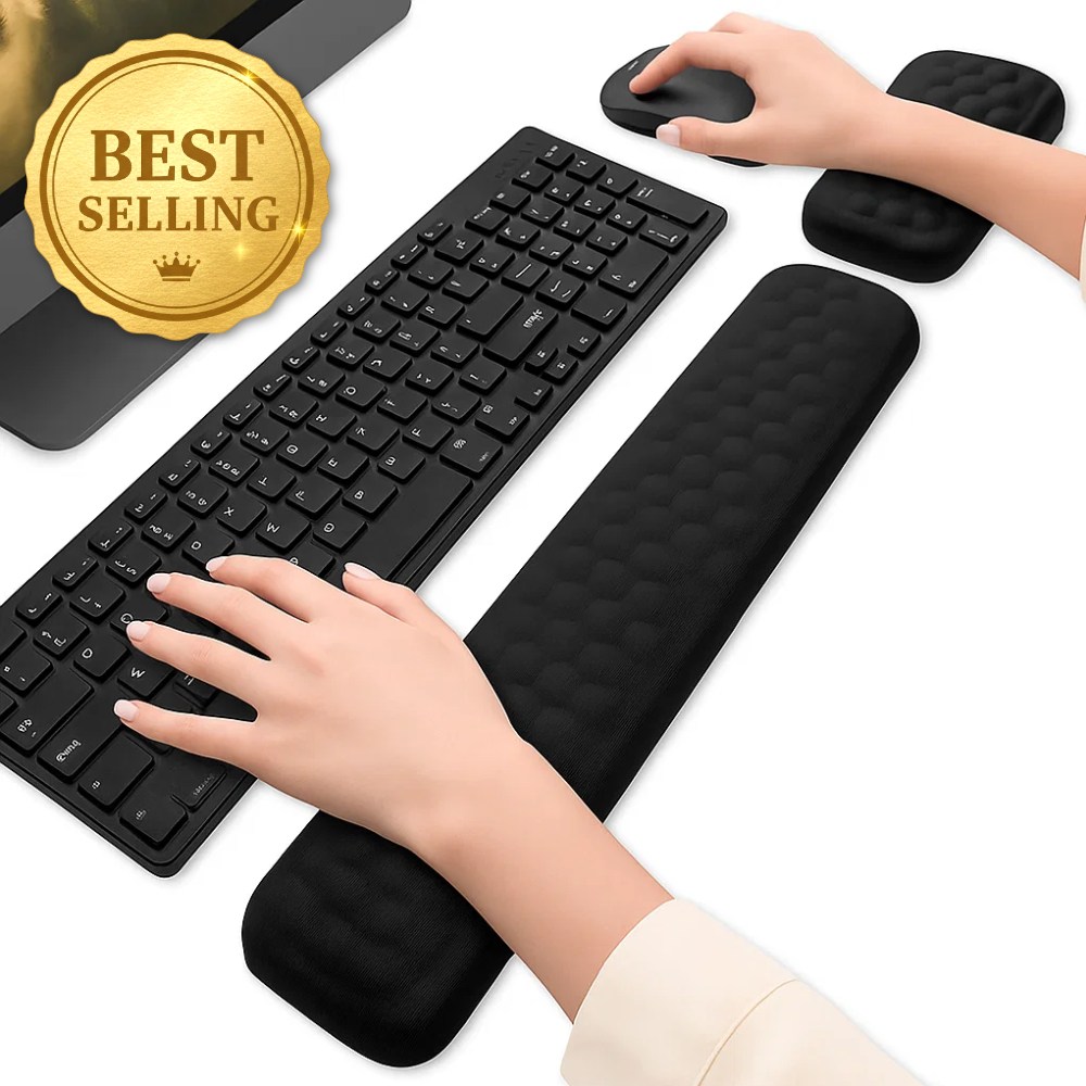 에이트몰 손목편안 키보드 마우스 손목 받침대, 블랙, 1세트 14,700원