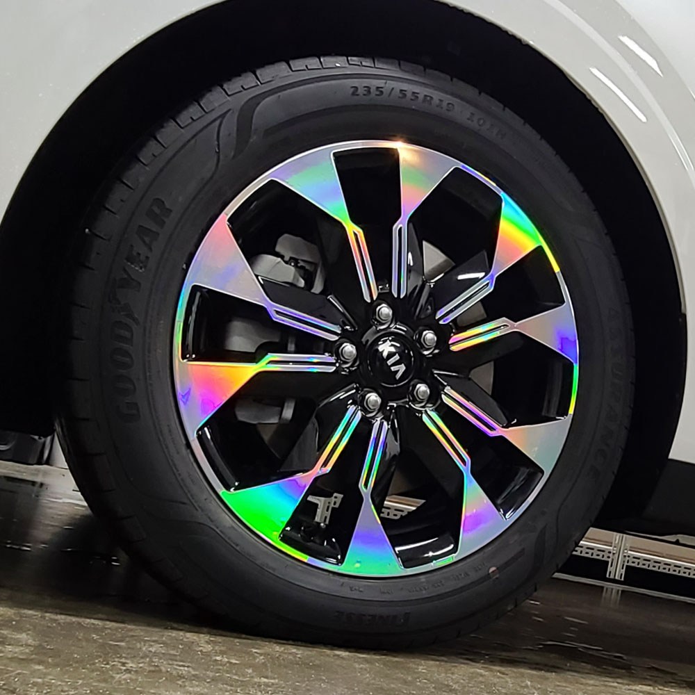 영카클럽 4세대 카니발 KA4 호환 19인치 휠스티커 마스크 차량 포인트 악세사리 용품, 유광카본블랙, 1개 24,000원