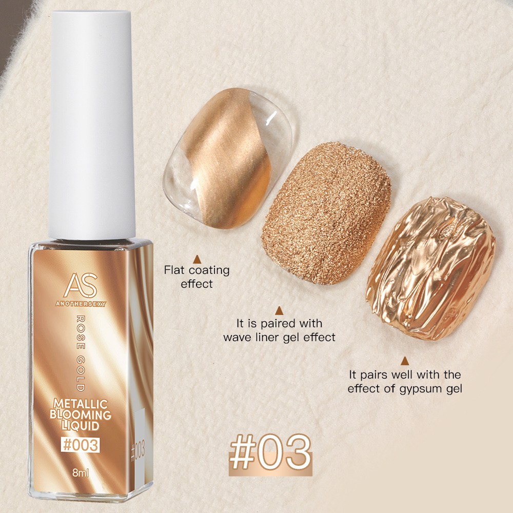 [AS젤] 메탈 블루밍 리쿼드 틴트 마블젤 대리석 아트 잉크 젤네일, 1개, 8ml, 메탈 리쿼드 #03 (로즈 골드) 7,900원