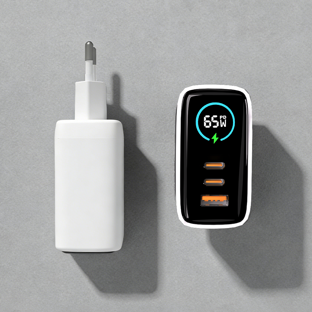 SEVOREN 65W PPS PD GaN 3포트 디스플레이 초고속 충전기, 화이트, 1개 29,500원