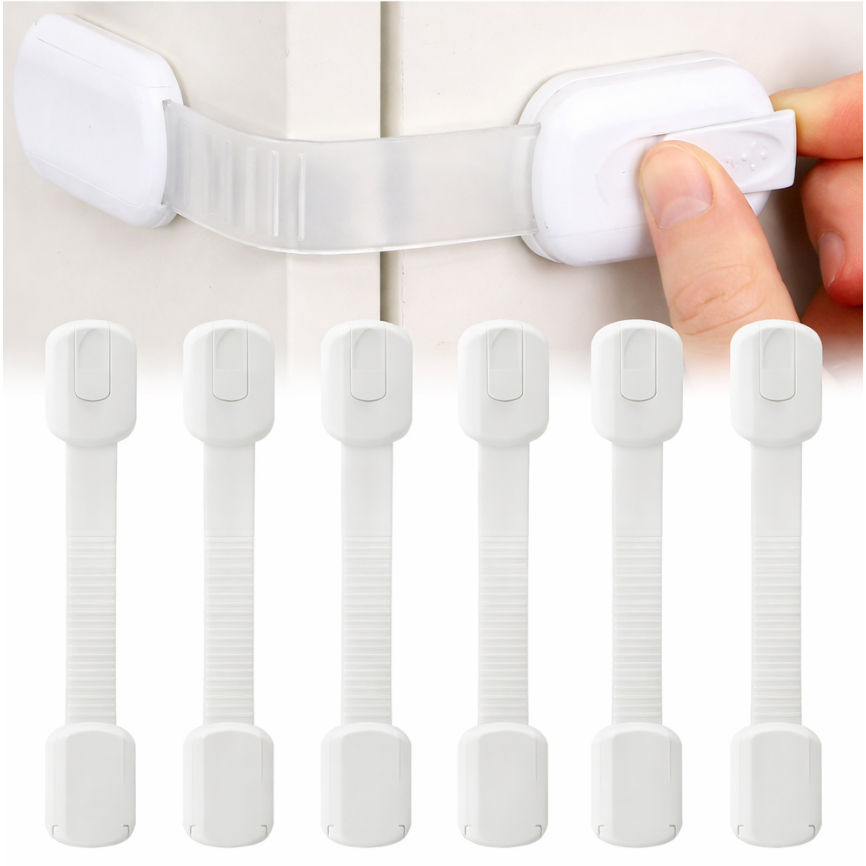 공온 무타공 강력접착 길이조절 다용도 문열림방지 안전잠금장치, 6개, 화이트 12,100원