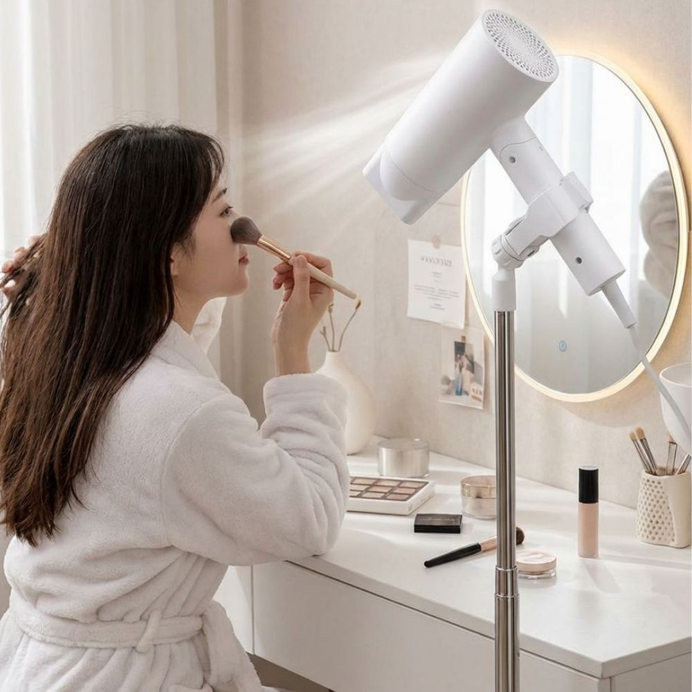 드라이기 거치대 핸즈프리 높이조절 스탠드, 1개, 화이트 28,000원