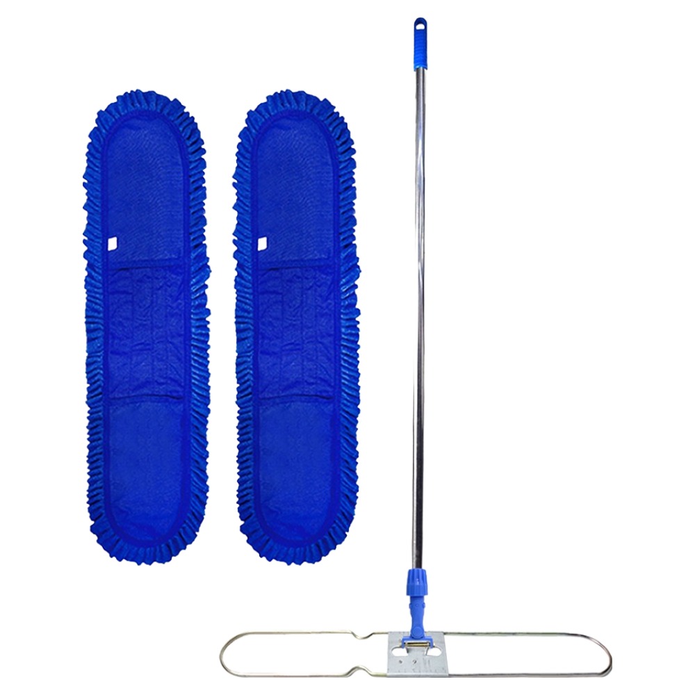 월드크린 극세사 리스킹 걸레 90cm 2p + 나사형 홀더 + 리스킹판 + 스텐봉 세트, 블루(걸레), 1세트 21,800원