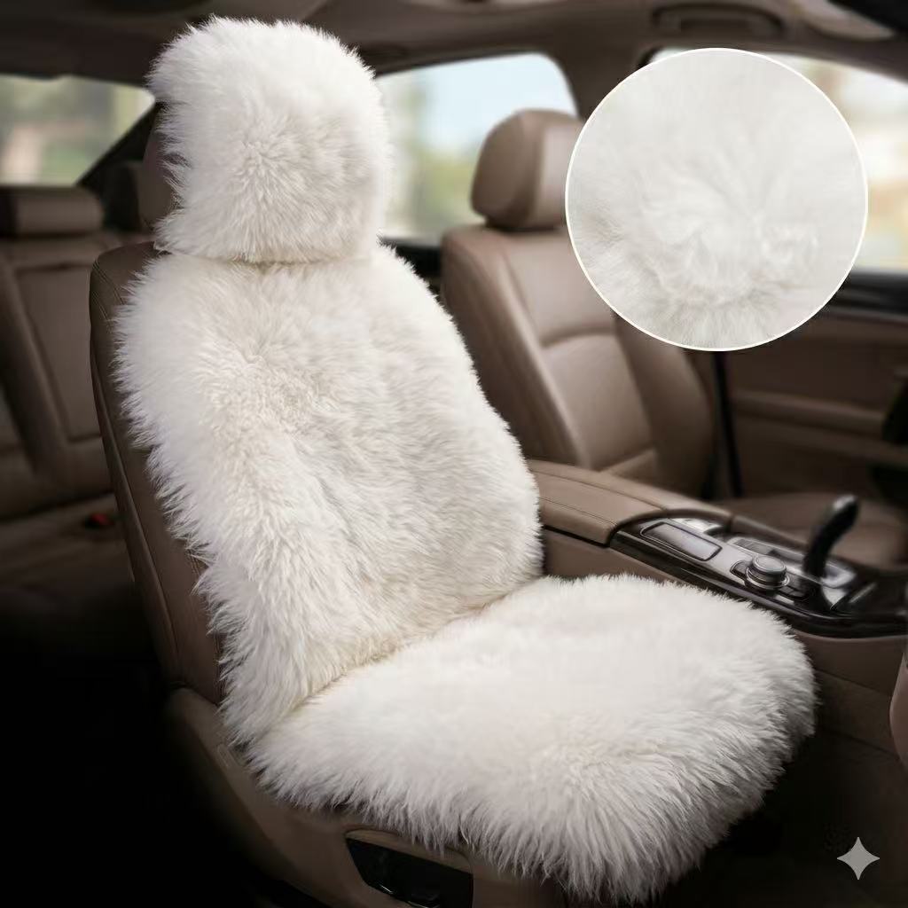 PLVEOPO 자동차 양털 시트커버 겨울 차량용 방석 카시트 쿠션 천연 양모 리얼가죽 운전석 커버 44,990원