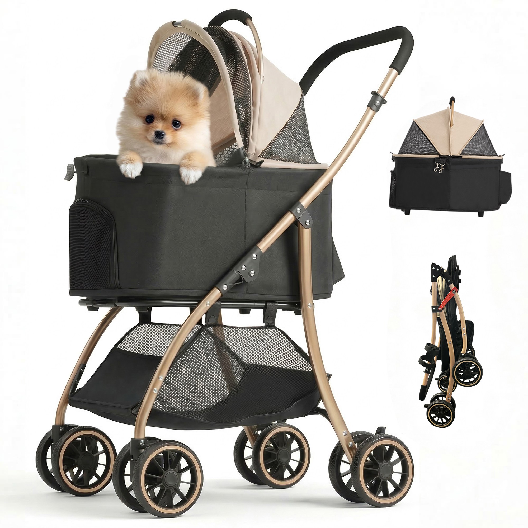 MILA&LOUIS 접이식 분리식 반려동물 유모차 강아지 유모차 고양이유모차 개모차 일체형 뉴바론 개모차 원터치 퀵폴딩 개모차 66,010원