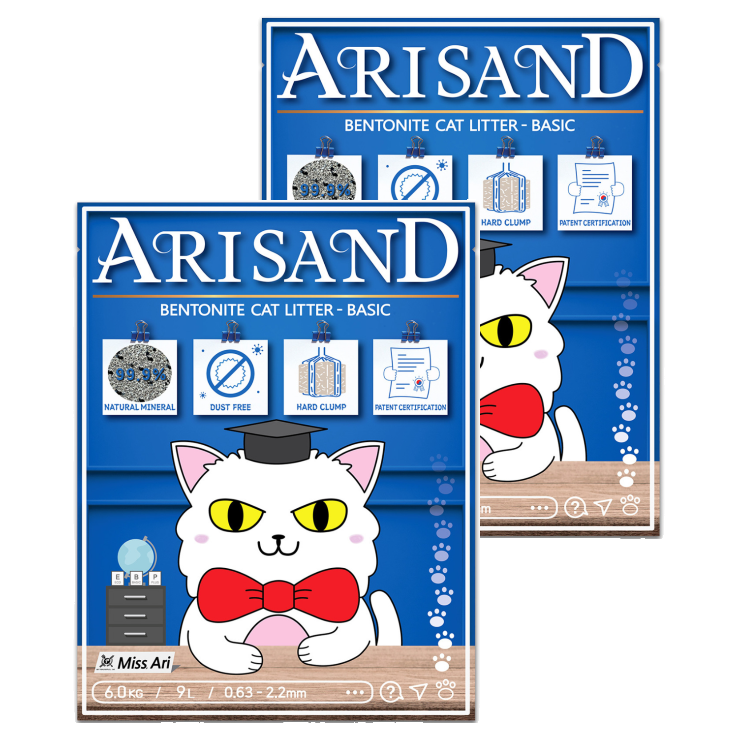 아리샌드 베이직 벤토나이트 고양이 모래, 6kg, 2개, 무향 11,900원