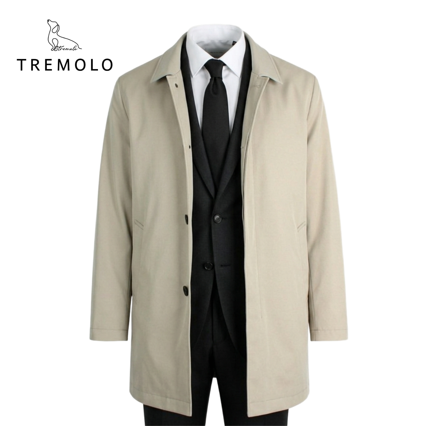 트레몰로 남성 봄가을 경량 트렌치코트 (내피 탈부착 가능) EB5S1311 139,000원