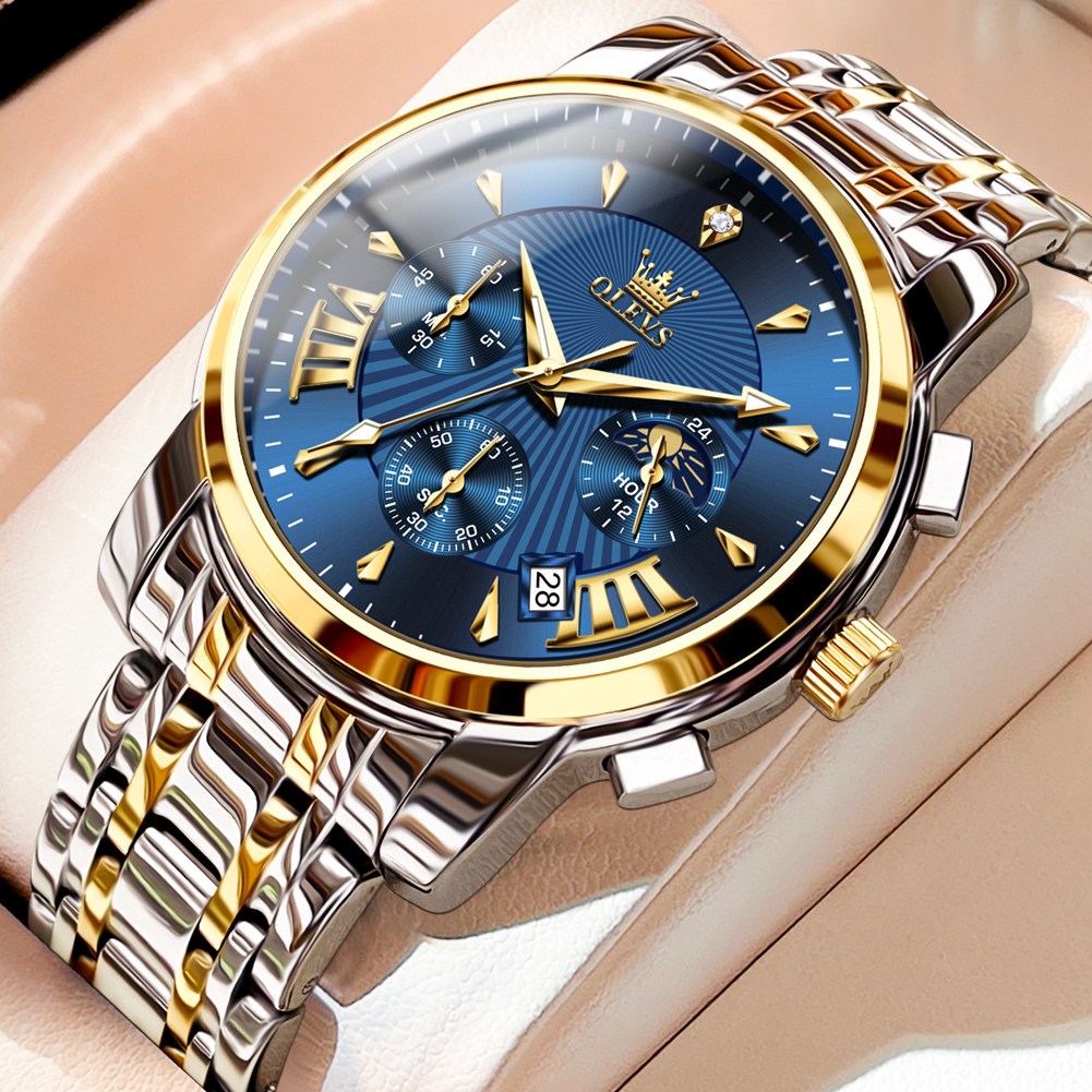 OLEVS 남성 시계 석영 럭셔리 명품 방수 야광 메탈 다기능 35,500원