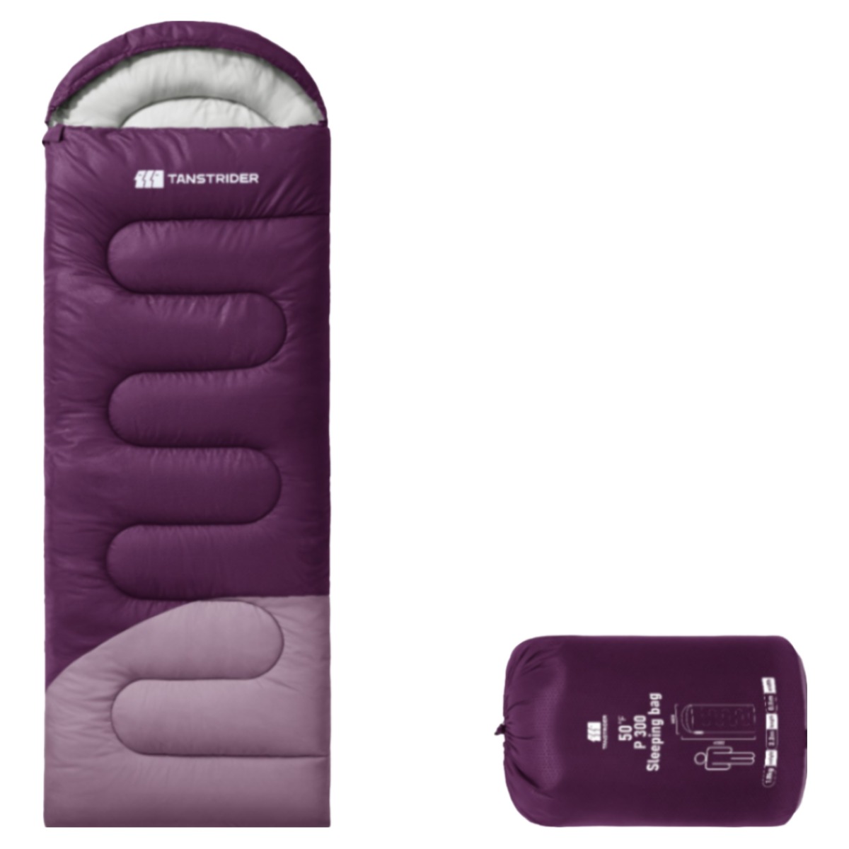 TANSTRIDER 캠핑 하이킹 휴대용 야외 및 실내용 머미형 사계절용 압축 침낭, 1개, 퍼플 1.8kg 40,000원