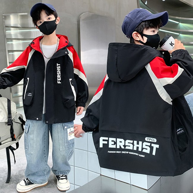 비비키드 주니어 남아 봄 가을 UERSJST 레터링 후드집업 바람막이 외투 초중생 상의 긴팔 초등생 점퍼 (2502) 32,800원