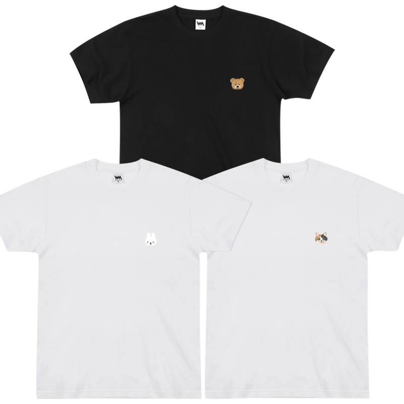 [애니멀 3종] 1+1+1 동물 반팔 티셔츠 20수 여성 남자 반팔티 3장 25,800원