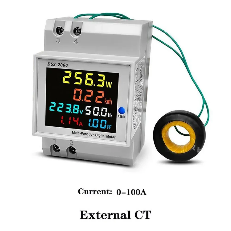 6IN1 Din 레일 AC 모니터 110V 220V 380V 100A 전압 전류 역률 활성 KWH 전기 에너지 주파수 측정기 VOLT 24,200원
