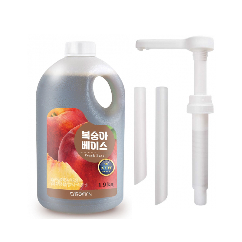 까로망 복숭아 베이스 1.9kg + 전용 소스펌프 증정 | 대용량 복숭아 피치 아이스티 베이스 홈카페 음료 19,000원